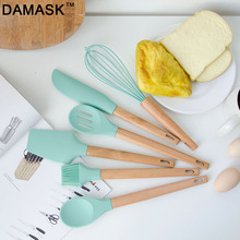 DAMASK Popular Silicone Cooking Tool Heat-resistant Soup Ladle Spoon Slotted Shovel Turner Spatula Egg Whisk Kitchen Utensils 2024 - compre barato