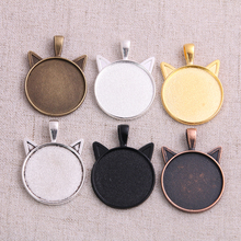4pcs 25mm Inner Size 6 Colors Plated Cat pattern series Fit 25mm Glass Cabochon Base Setting Tray;Lose Money Promotion 2024 - buy cheap