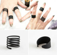 Модные черные разъединяющееся кольцо три кольца Высокое Качество Миди фаланга среднего пальца кольцо набор 2024 - купить недорого