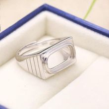Обручальное кольцо из стерлингового серебра 925 пробы для мужчин 8x15 мм Овальный Кабошон Semi Mount Gemstone Fine Jewelry Setting Adjustable 2024 - купить недорого