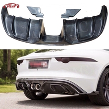 Carbon Fiber Rear Lip Spoiler Diffuser Middle Exhaust Pipe Outlet for Jaguar F Type 2 Door 2015 2016 2017 2018 2019 3 PCS/SET 2024 - buy cheap