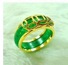 Wholesale price new ^^^^Hot sell! Unisex jewellery natural green   ring!7#8#  2 colour choice 2024 - buy cheap