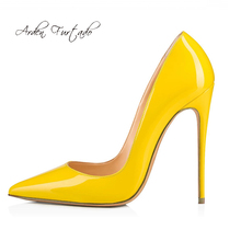 Sapatos de salto agulha bico fino feminino, sapatos estilosos de verão sexy elegante com cadarço amarelo rosa de deslizar, sapatos de festa 2024 - compre barato