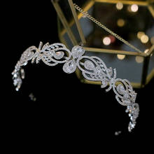 Luxury European fashion bride crown wedding hair accessories headband with zirconia female jewelry hair band 2024 - buy cheap