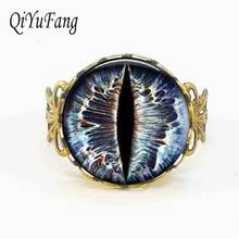 Qiyufang jewelry Steampunk Vintage Cat Eye ring dragon eyes mens womens gifts adjustable steel rings party charms 2024 - buy cheap