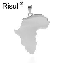 Risul Mens Africa Map Stainless steel pendant charms of African Map for personalized print both sides mirror polished 10pcs 2024 - buy cheap