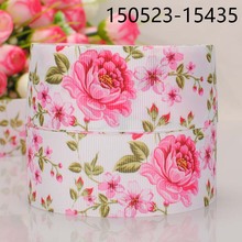5 yarda de 1-1/2 "(38mm) hermosa rosa flor patrón estampado grosgrain cinta hecha a mano DIY hairbow cinta 150523-15435 2024 - compra barato