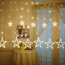 YIYANG-Cadena de luces LED para decoración de fiestas, lámparas de 2,5 m, 12 estrellas, 138 V, para sala de estar, dormitorio, Día de San Valentín, KTV 2024 - compra barato