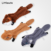 Cute Plush Dog Toys Squeak Pet Wolf Rabbit Animal Plush Toy Dog Cat Chew Squeaky Whistling Involved Squirrel Dog Toys 2024 - buy cheap