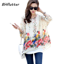 Blouse Shirt Women 2018 New Fashion Floral Print Summer Style Chiffon Blouses and Tops Women's Clothing Plus Size Shirts Blusas 2024 - buy cheap