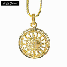 Gold Color Sun Link Chain Pendant Necklace,Europe Style Chains Fashion Vintage Gift Jewelry in 925 Sterling Silver For Women 2024 - buy cheap