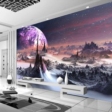 Papel de parede beibehang 3d universo estrelas papel de parede grande mural sala de estar quarto sala de tv cenário fundo 3d mural papel de parede 2024 - compre barato