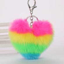 POP Plush Heart Shape Cute Keychain Car Key Rings Handbag Bag Pendant For Women Girl Gift 2024 - buy cheap