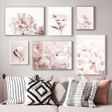 Scandinavian Style Peony Flower Canvas Print Large Wall Art Posters and Prints Roses Poster Flower Wall Pictures for Living Room 2024 - buy cheap