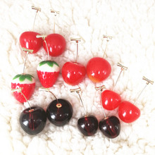 New Fruit Strawberry Earring Female Lovely Girl Simulation Red Cherry Dangle Earring For Women Party Jewelry Christmas Gifts 2024 - buy cheap