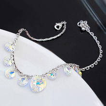 Luxury Crystal From Swarovski Heart Charm Bracelets For Women Beautiful Sliver Chain Bracelets & Bangles Pulseira Wedding Gift 2024 - buy cheap
