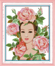 Peony Beauty Cross stitch kits People 14CT White 11CT Printed Cotton Embroidery DIY Handmade Needlework Home Decor Ricamo 2024 - buy cheap