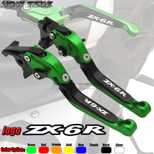 Alavancas de embreagem e freio cnc para motocicletas, ajustável, para kawasaki zx6r/636 segundo 2007-2016 2008 2009 2010 2011 2024 - compre barato