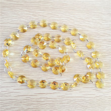 Sales 5m Glass Octagon Beads Topaz  Crystal Glass Garland Strand Chains For Wedding & Christmas Party Event Decoration 2024 - buy cheap