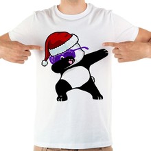 dabbing Santa panda funny tshirt men JOLLYPEACH BRAND 2018 new white short sleeve casual homme cool Christmas gift t shirt 2024 - buy cheap