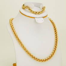 Necklace Set Trendy Gold Color Wholesale Wheat Spiga Chain 8MM  Bracelet Men Jewelry 2024 - buy cheap