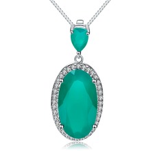 Gema de Ballet para mujer, collar con colgante de Plata de Ley 925, 6,68 CT, piedra Natural, marrón, verde, joyería fina 2024 - compra barato