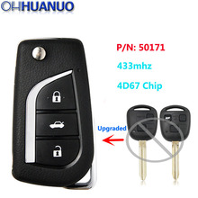 Replacemen New Upgraded Flip Remote Key Fob 433MHz 4D67 Chip with uncut TOY43 blade for Toyota Prado 120 RAV4 Kluger 50171 2024 - buy cheap