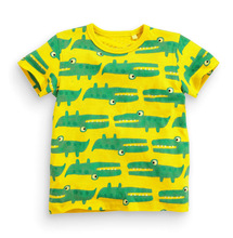 De alta calidad de marca de verano niños niñas camiseta Mundo Jurásico estampado de dinosaurio coche 3D bordado de algodón niños camisetas tops ropa de bebé 2024 - compra barato