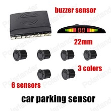 Car Video Parking Sensor Reverse Backup Radar System Alarm with 6sensors with display monitor 3 colors 22mm 2024 - buy cheap