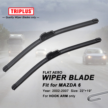 Wiper Blade for Mazda 6 (2002-2007) 1set 22"+19", Flat Aero Beam Windscreen Wiper Blade Frameless Soft Wiper Blades 2024 - buy cheap