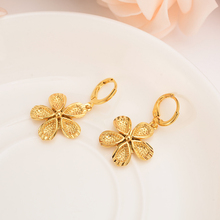 Brincos femininos dourados, joias com pingente de flor adorável para meninas, vintage, presente de natal, joias corporais 2024 - compre barato