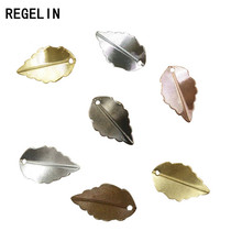 REGELIN Metal Leaf Charms 50pcs 10*17MM DIY Jewelry Vintage Bracelet Necklace Pendant Charms Brass Material Findings Making 2024 - buy cheap