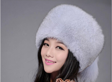 Fur hat for women natural from fox, fox fur Russian  Winter hats thick warm ears fashion ear-cap black New arrival 2024 - buy cheap