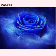 Novidades 5d pintura diamante flores totalmente quadrado diamante mosaico azul rosa diamante bordado ponto cruz broca de resina 2024 - compre barato