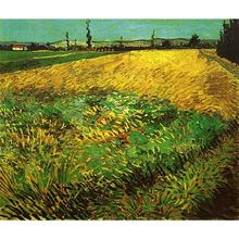 Пшеничное поле с альпиллями для ног на фоне Винсента Ван Гога художественные картины маслом холст Размножение Ручная роспись 2024 - купить недорого