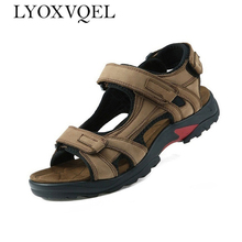 Top quality sandal men sandals summer genuine leather sandals men outdoor shoes men leather sandals plus size 46 47 48 M575 2024 - buy cheap