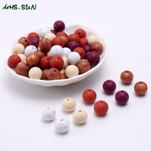 MHS.SUN Round Silicone Beads Mix Color Baby Teething Chewable DIY Jewelry Bracelet Holder Toy Food Grade Teether Loose Beads 2024 - buy cheap