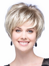 Natural hairline Heat Resistant synthetic Straight pale blonde short pixie Hair Wigs with bangs for Women Wig pelucas pelo corto 2024 - buy cheap