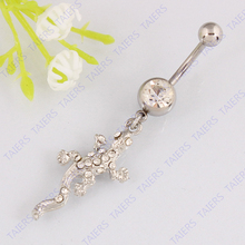 Free shipping Gecko belly button ring Navel ring body piercing jewelry belly bar 14G 316L surgical steel bar Nickel-free TAIERS 2024 - buy cheap
