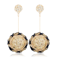 Bohemian ethnic vintage hand-woven rattan drop dangle earrings fashion simple women's sexy temperament tassel earrings jewelry 2024 - buy cheap