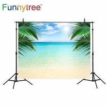 Funnytree backdrop for photographic studio sea beach coconut tree sky nature view professional background photocall photobooth 2024 - buy cheap