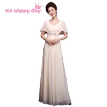 beautiful women summer modest v neck top sexy chiffon dress evening long elegant 2020 in plus size for special occasions H3129 2024 - buy cheap