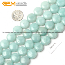 Gem-inside Natural Coin Amazonite Stone Beads For Jewelry Making Selectable Size 15inches DIY Jewellery 2024 - buy cheap