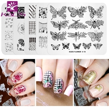 KADS 5PCS/SET Nail Art Stamp Stamping Template 7*8cm Nail Art Stencil Template Flower Image DIY Nail Design Stainless Plate 2024 - buy cheap