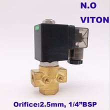 GOGO Normally open 16bar Brass high temperature steam 2 way solenoid valve 1/4 inch 24V DC Orifice 2.5mm FKM direct acting 2024 - buy cheap