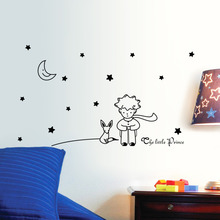 popular book fairy tale the Little Prince With Fox Moon Star home decor wall sticker for kids rooms baby child birthday gift toy 2024 - buy cheap