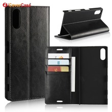 Luxury Real Genuine Leather Wallet Case For Sony Xperia XZ XZs Flip Cover Card slot Stand Protect Case for Xperia XZ 2024 - buy cheap