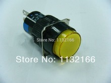 3-контактный цветной желтый 1NO 1NC контактный 16 мм отверстие Мгновенный кнопочный переключатель 250VAC 3A пружинный возврат 2024 - купить недорого