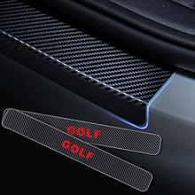 Adesivo de fibra de carbono 4d para soleira da porta, 4 unidades, decoração, acessórios automotivos, protetor de porta de carro para vw golf 2024 - compre barato