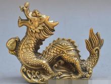 S3340 Chino de cobre de bronce del dragón del zodiaco animal bestia riqueza lucky Auspicioso estatua 2024 - compra barato